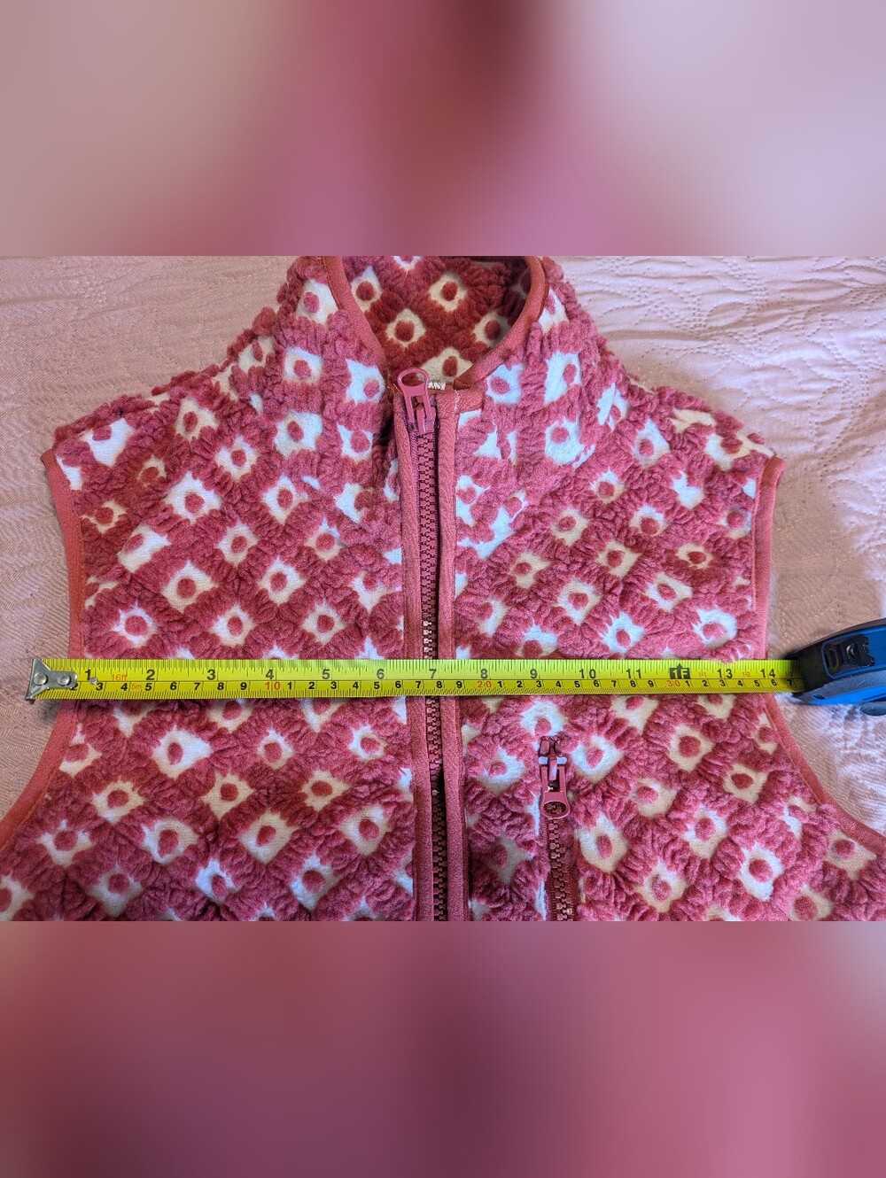 Pink Patterned Fleece Vest - Picture 8 of 9